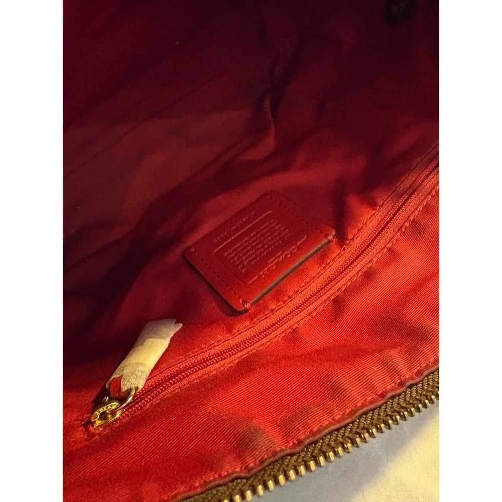Michael Kors Red Nylon and Black Leather Trim Crossbody Bag Gold Tone‎ Hardware